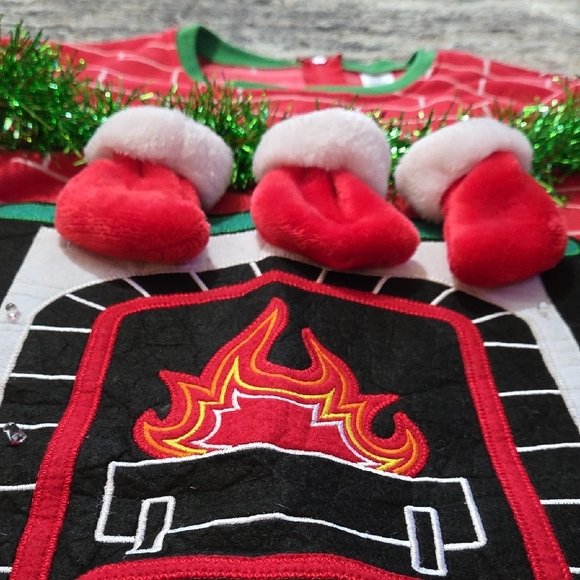 Dec 25th Mens Onesie Lightup Firepace - Picture 6 of 12